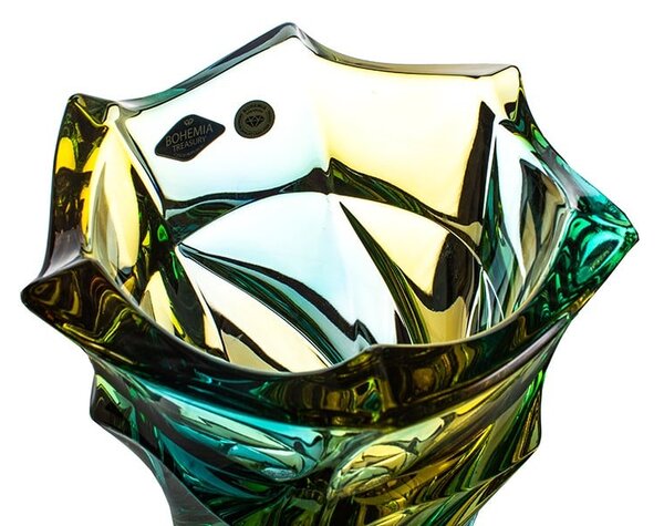 KRIŠTÁĽOVÁ VÁZA BOHEMIA FLAMENCO LEMON 380MM
