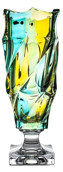 KRIŠTÁĽOVÁ VÁZA BOHEMIA FLAMENCO LEMON 380MM