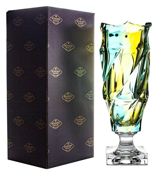 KRIŠTÁĽOVÁ VÁZA BOHEMIA FLAMENCO LEMON 380MM