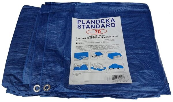 Modrá ochranná plachta, 15 x 20 metrov (70 g/m2)