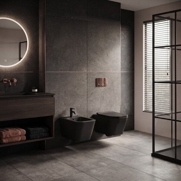 Erga Mery, závesný bidet 520x360x300 mm, čierna matná, ERG-V03-MERY-BD-BK