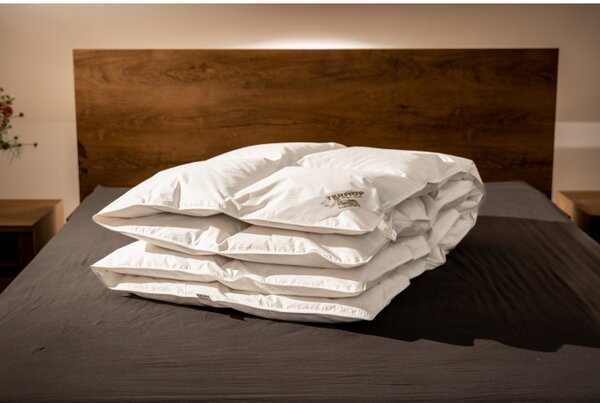 Termop paplón Classic perový, 140x220 cm, Biela