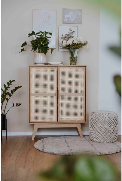 Skrinka v dekore duba v prírodnej farbe 87x110 cm Bridget – Støraa