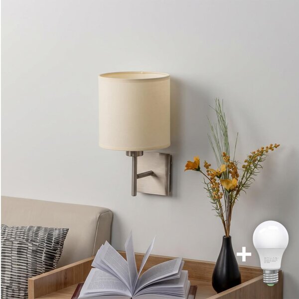 BRILAGI - LED Nástenné svietidlo NUBILA 1xE27/60W/230V matný chróm/krémová