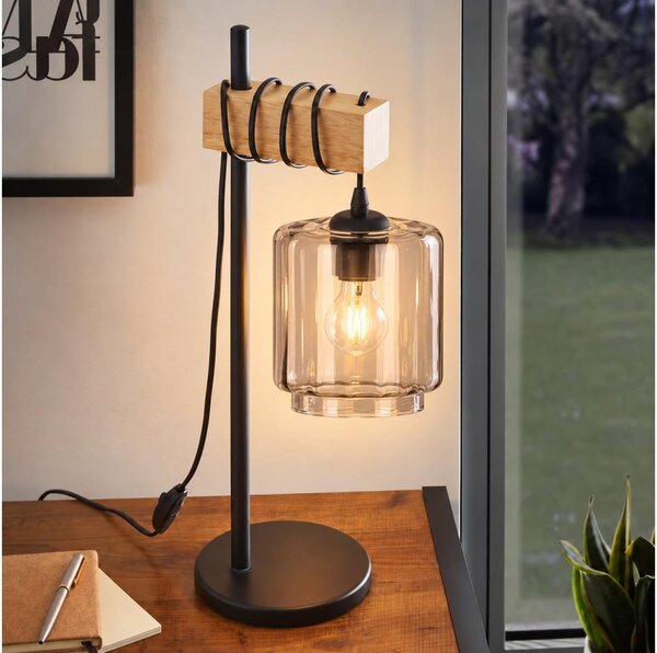 BRILAGI - Stolná lampa NUBILA 1xE27/40W/230V hnedá/čierna/dymová béžová
