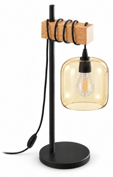 BRILAGI - Stolná lampa NUBILA 1xE27/40W/230V hnedá/čierna/dymová hnedá