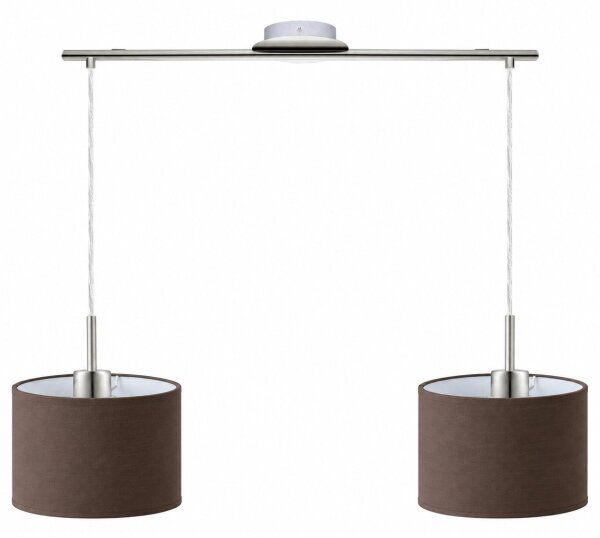 Eglo - LED luster na lanku TUNJA 2xE27/60W/230V matný chróm/hnedá