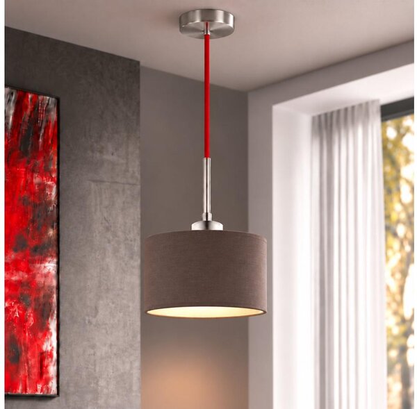 Eglo - LED závesný luster na lanku TUNJA 1xE27/60W/230V pr. 20 cm hnedá/červená