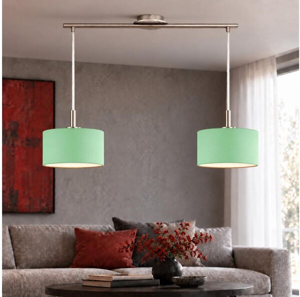 Eglo - LED závesný luster na lanku TUNJA 2xE27/60W/230V matný chróm/zelená