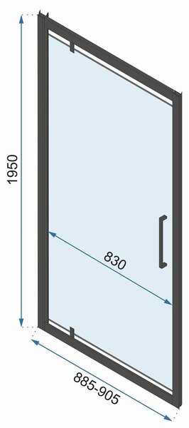 3-stenný obdĺžnikový sprchový kút REA RAPID SWING 90/dvere x 80/zástena cm, chróm/transparent - bez vaničky
