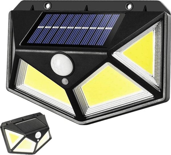 Energeticky úsporná solárna lampa 2000 lumenov so senzorom pohybu a súmraku, dobíjateľná batéria 1200 mAh