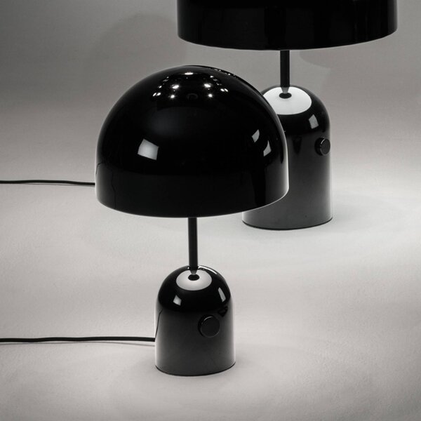Tom Dixon Stolová LED lampa Bell, čierna, výška 43 cm, stmievateľná, Čierna, Obývacia izba / jedáleň, kov, Dizajn, Stojacie svietidlo