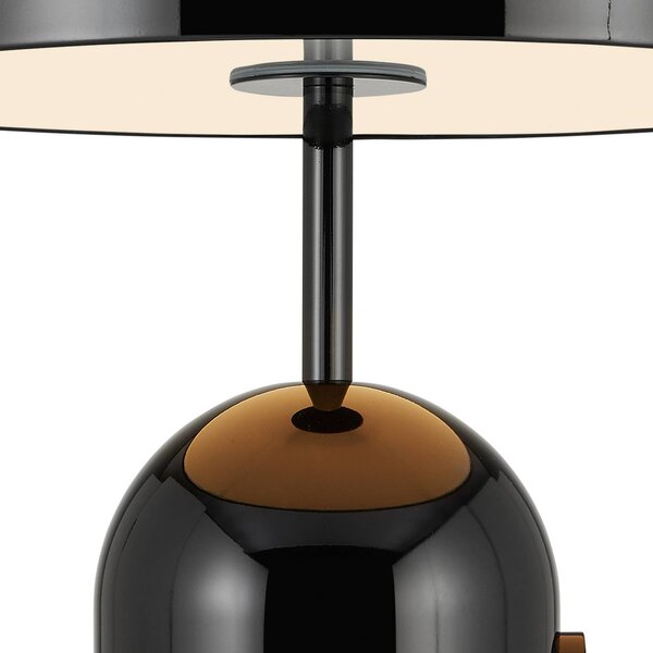 Tom Dixon Stolová LED lampa Bell, čierna, výška 43 cm, stmievateľná, Čierna, Obývacia izba / jedáleň, kov, Dizajn, Stojacie svietidlo