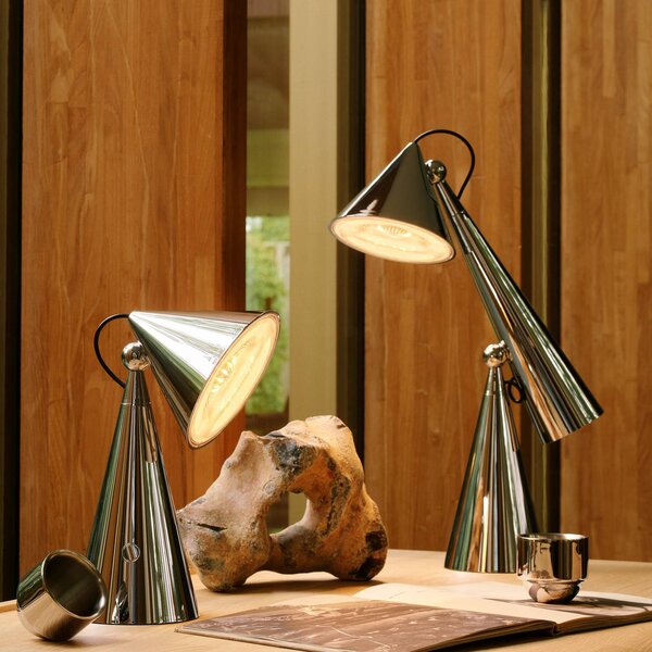 Tom Dixon Stolová LED lampa Pose Task Light, strieborná, Chrómová / strieborná, Obývacia izba / jedáleň, Plast, Dizajn, Stojacie svietidlo