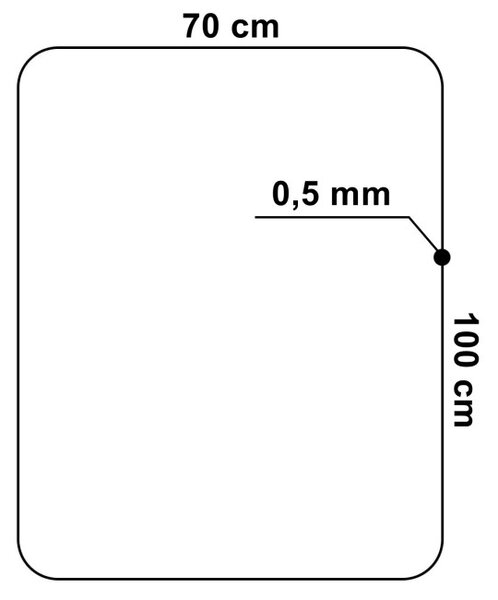 Podložka pod stoličku 70x100 cm priesvitná