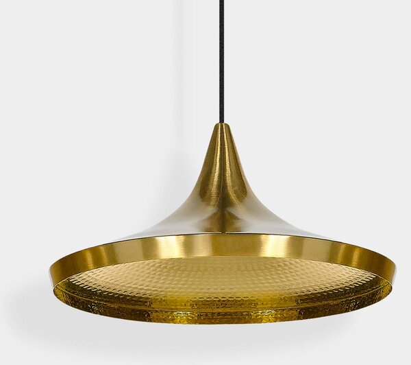 Tom Dixon LED závesné svietidlo Beat Wide, biela, Ø 36 cm, mosadz, Biela / opálová, Obývacia izba / jedáleň, Mosadz, Dizajn, Závesné svietidlo