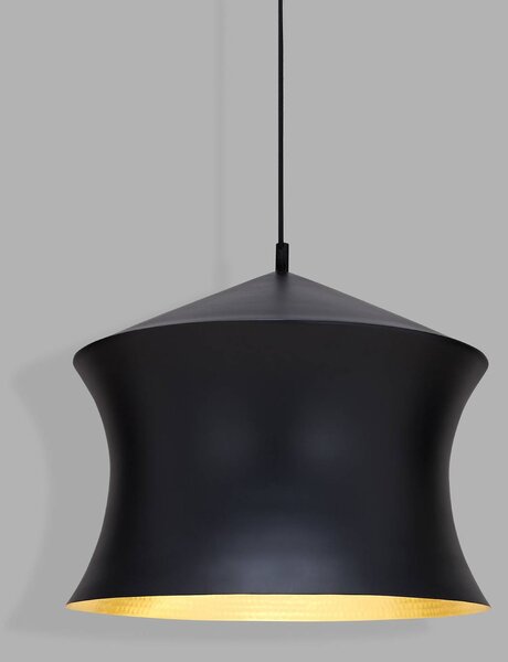 Tom Dixon LED závesné svietidlo Beat Waist, čierna, Ø 41 cm, Čierna, Obývacia izba / jedáleň, Mosadz, Dizajn, Závesné svietidlo