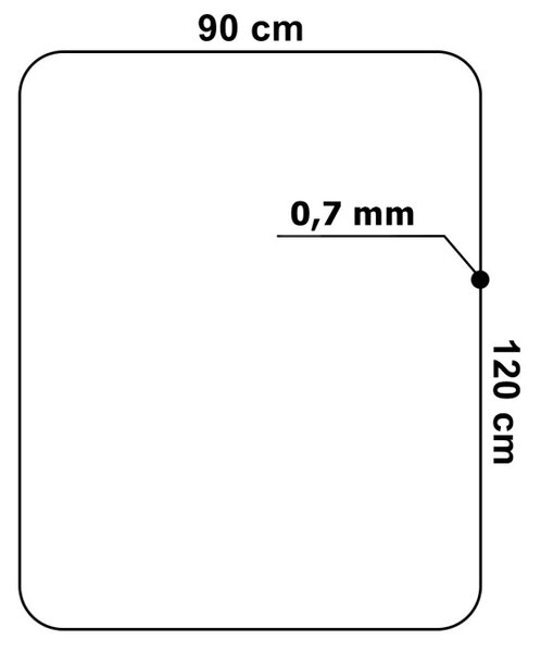Podložka pod stoličku 120x90x0,07 cm priesvitná