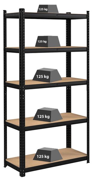 Regál 150x75x30 cm čierny