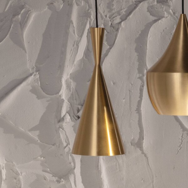 Tom Dixon LED závesné svietidlo Beat Tall, mosadzová farba, Ø 19 cm, Mosadz / zlato, Obývacia izba / jedáleň, Mosadz, Dizajn, Závesné svietidlo
