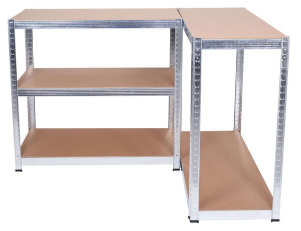 Regál 150x75x30 cm strieborný