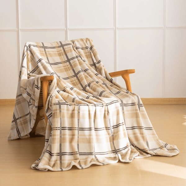Mikroplyšová deka PLAID, krémová Rozmer: 150 x 200 cm