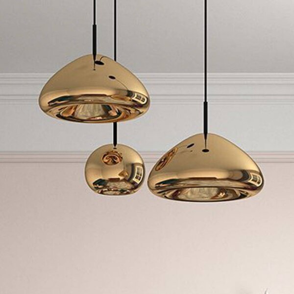 Tom Dixon LED závesné svietidlo Void mini, Ø 15 cm, mosadz, Mosadz / zlato, Obývacia izba / jedáleň, Mosadz, Dizajn, Závesné svietidlo