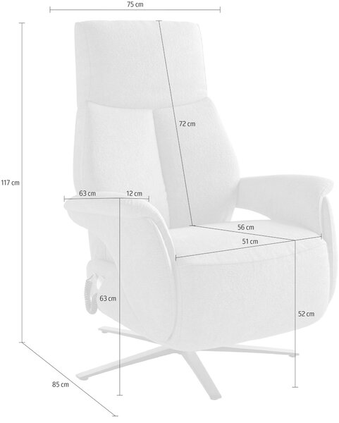 RELAXAČNÉ KRESLO, textil, krémová Sit & More - Online Only obývacie izby, Online Only
