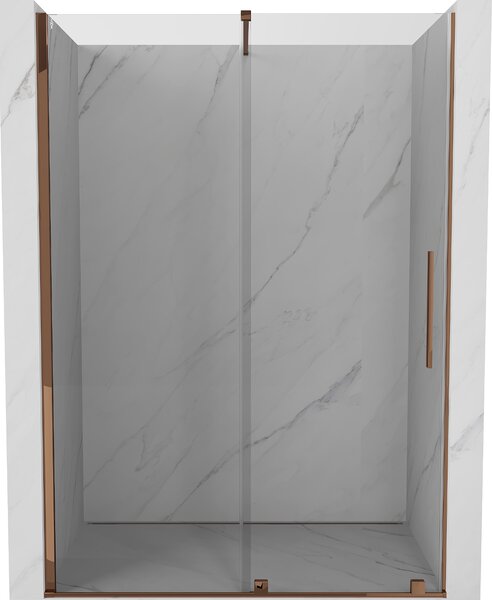 Mexen Velar, posuvné dvere do otvoru 130x200 cm, 8mm číre sklo, ružové zlato, 871-130-000-01-60