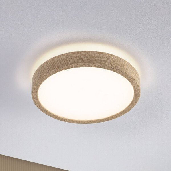 Paulmann LED panel Cosara, Ø 30 cm, béžový, IP44, 3000 K, Krémová / jantárovo žltá, Obývacia izba / jedáleň, Textil / látka / hodváb, Škandinávsky, Závesné svietidlo