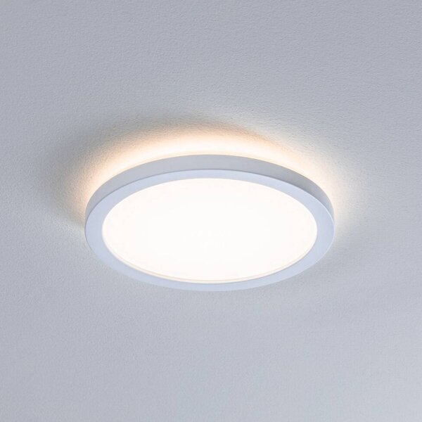 Paulmann LED panel Atria Shine, Ø 19 cm, biely, IP44, 3000 K, zapnutie/vypnutie, Biela / opálová, Pracovňa / Kancelária, Plast, Moderný, Závesné svietidlo