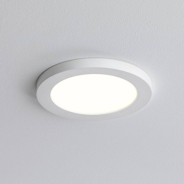 Paulmann LED zapustiteľný panel Cover-it Ø 17 cm, 880 lm, 3000 K, biely, Biela / opálová, Chodba, Plast, Moderný, Zapustené okrúhle