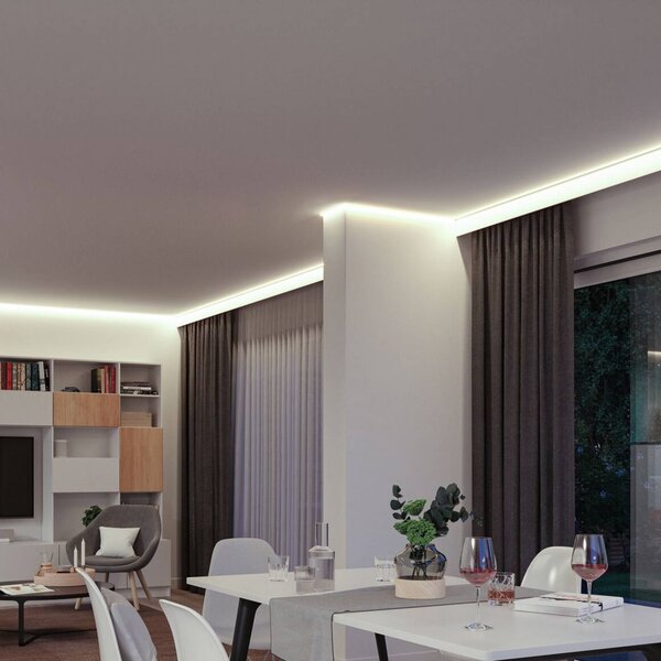 Paulmann Kompletná sada LED pásikov SimpLED 5 m, inteligentná, RGB 24 W, Biela / opálová, Obývacia izba / jedáleň, Plast