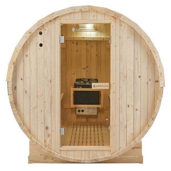 Fínska sudová sauna Ø 190 cm – vonkajšia, z masívu, 120 cm