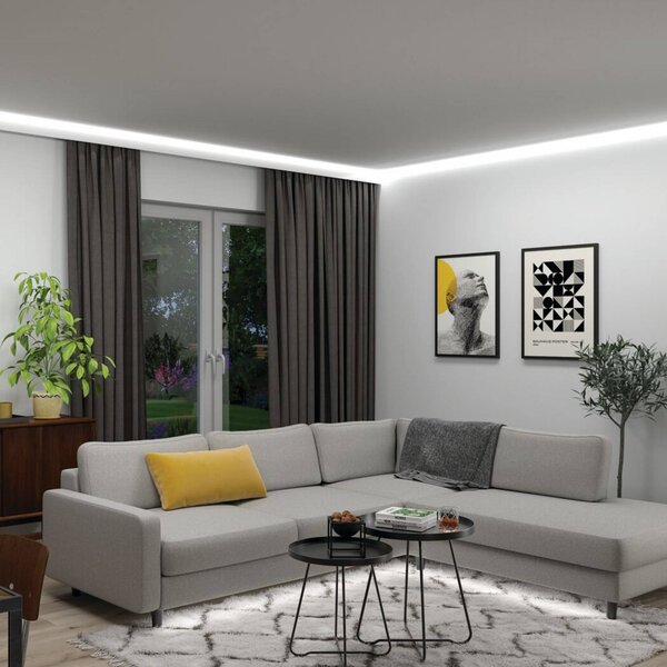 Paulmann LED pásik – predĺženie MaxLED 1000, 2,5 m, IP44, Chrómová / strieborná, Obývacia izba / jedáleň, Plast