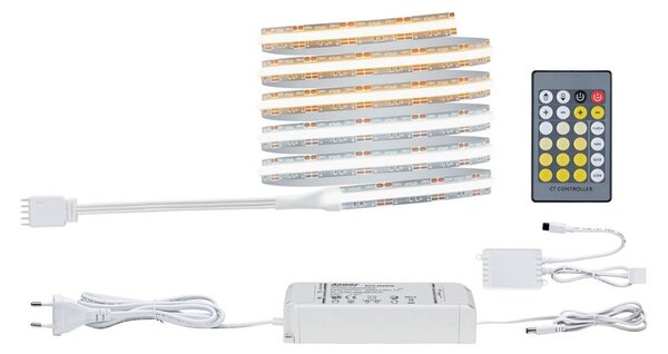 Paulmann LED pásik MaxLED 1000 COB, základná sada 1,5 m,, Chrómová / strieborná, Obývacia izba / jedáleň, Plast