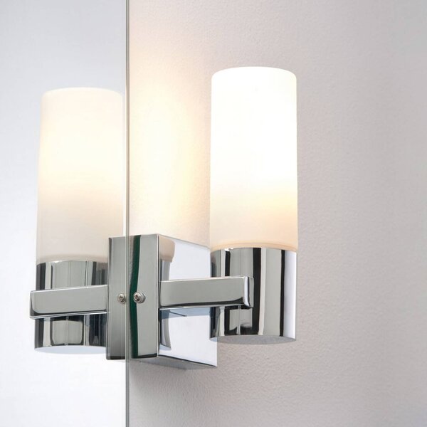 Paulmann LED-zrkadlo svetlo Gemini, chrómová, sada 2 ks, stmievateľné, IP44, Chrómová / strieborná, Kúpeľňa, kov, Moderný, Nástenné svietidlo