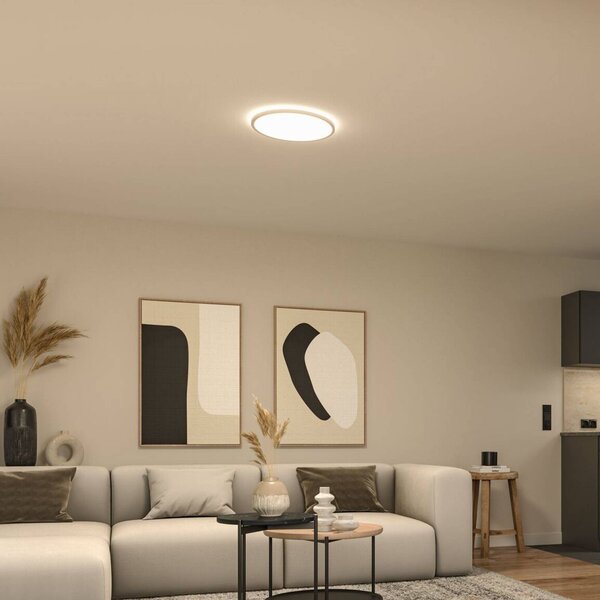 Paulmann LED panel Atria Shine, Ø 40 cm, biely, IP20, 3000 K, zapnutie/vypnutie, Biela / opálová, Pracovňa / Kancelária, Plast, Moderný, Závesné svietidlo
