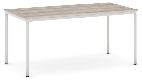 Jedálenský stôl, 160x80 cm, sivá podnož, dub prírodný