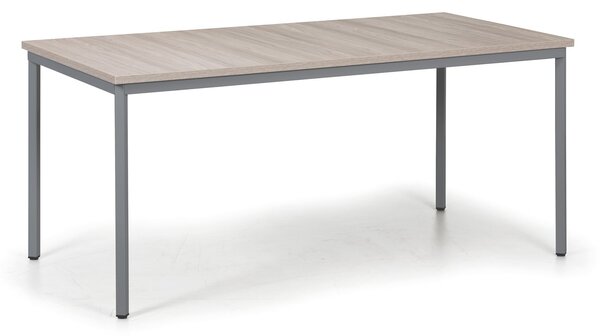 Jedálenský stôl TRIVIA, 160x80 cm, tmavo sivá podnož, dub prírodný