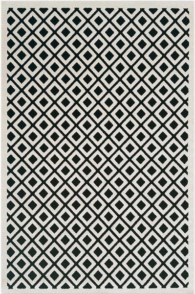TZ Bielo-čierny obdĺžnikový koberec Strado Polo Chessboard s kosoštvorcovým vzorom Rozmer: 160x230 cm