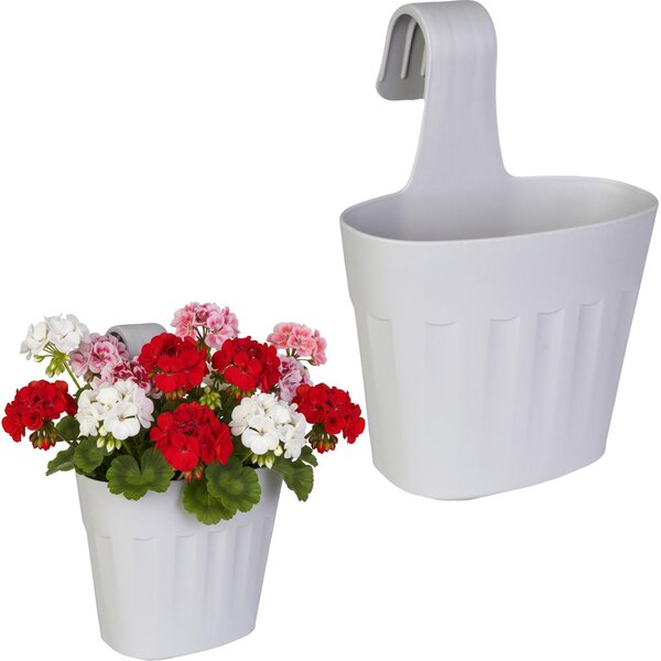 Balkónový kvetináč s UV ochranou, sivý 34x27 cm