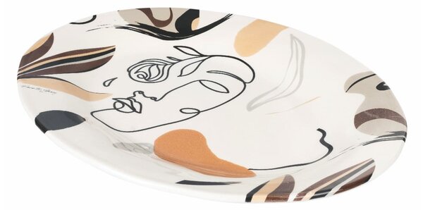 Keramický servírovací tanier Villa d'Este Face to Grey, 45,5 x 33 cm