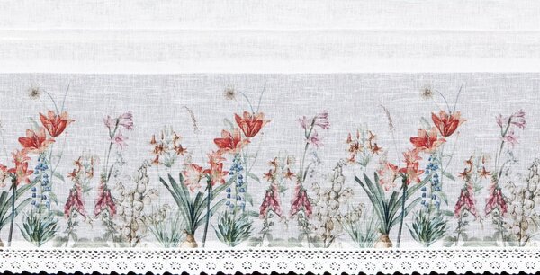 KRÁTKA ZÁCLONA NA PÁSKE NEMEZJA 150X30 CM KVETY