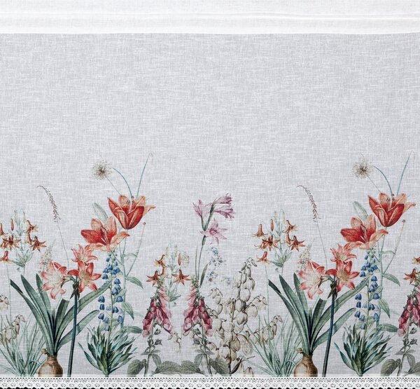 KRÁTKA ZÁCLONA NA PÁSKE NEMEZJA 150X90 CM KVETY BS