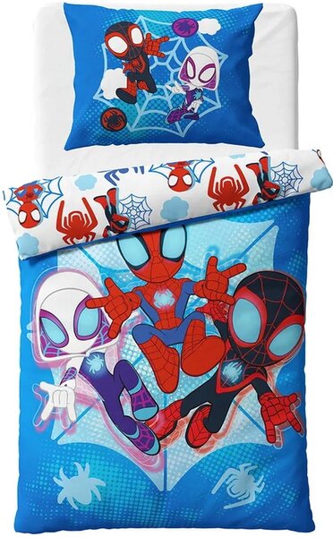 Obojstranné bavlnené posteľné obliečky Spidey a jeho úžasní priatelia - 100% bavlna - 70x90 cm + 140x200 cm