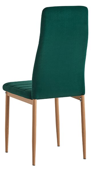 KONDELA Stolička, smaragdová Velvet látka/dub, COLETA NOVA