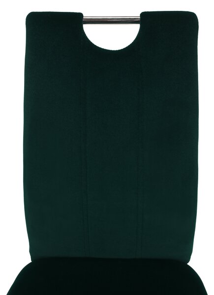 KONDELA Jedálenská stolička, smaragdová Velvet látka/chróm, OLIVA NEW