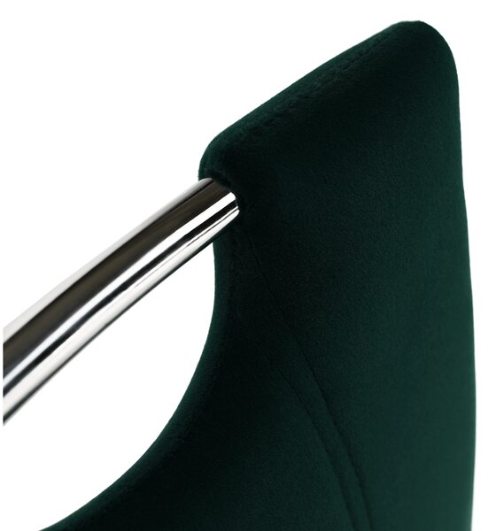 KONDELA Jedálenská stolička, smaragdová Velvet látka/chróm, OLIVA NEW