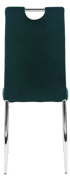 KONDELA Jedálenská stolička, smaragdová Velvet látka/chróm, OLIVA NEW